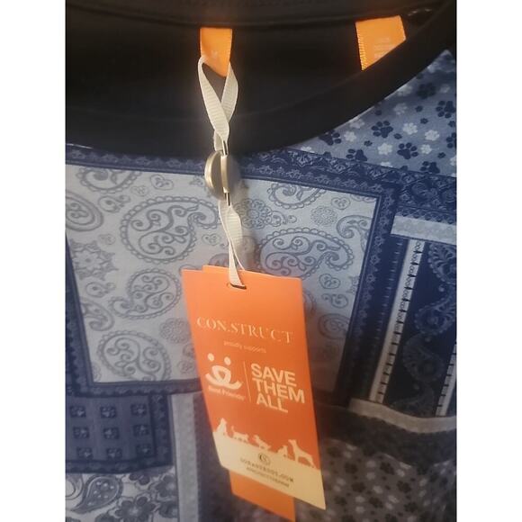 Con.struct Men’s NWT Paisley Print Save Them All Navy Short Sleeve Medium A127 - Picture 2 of 5